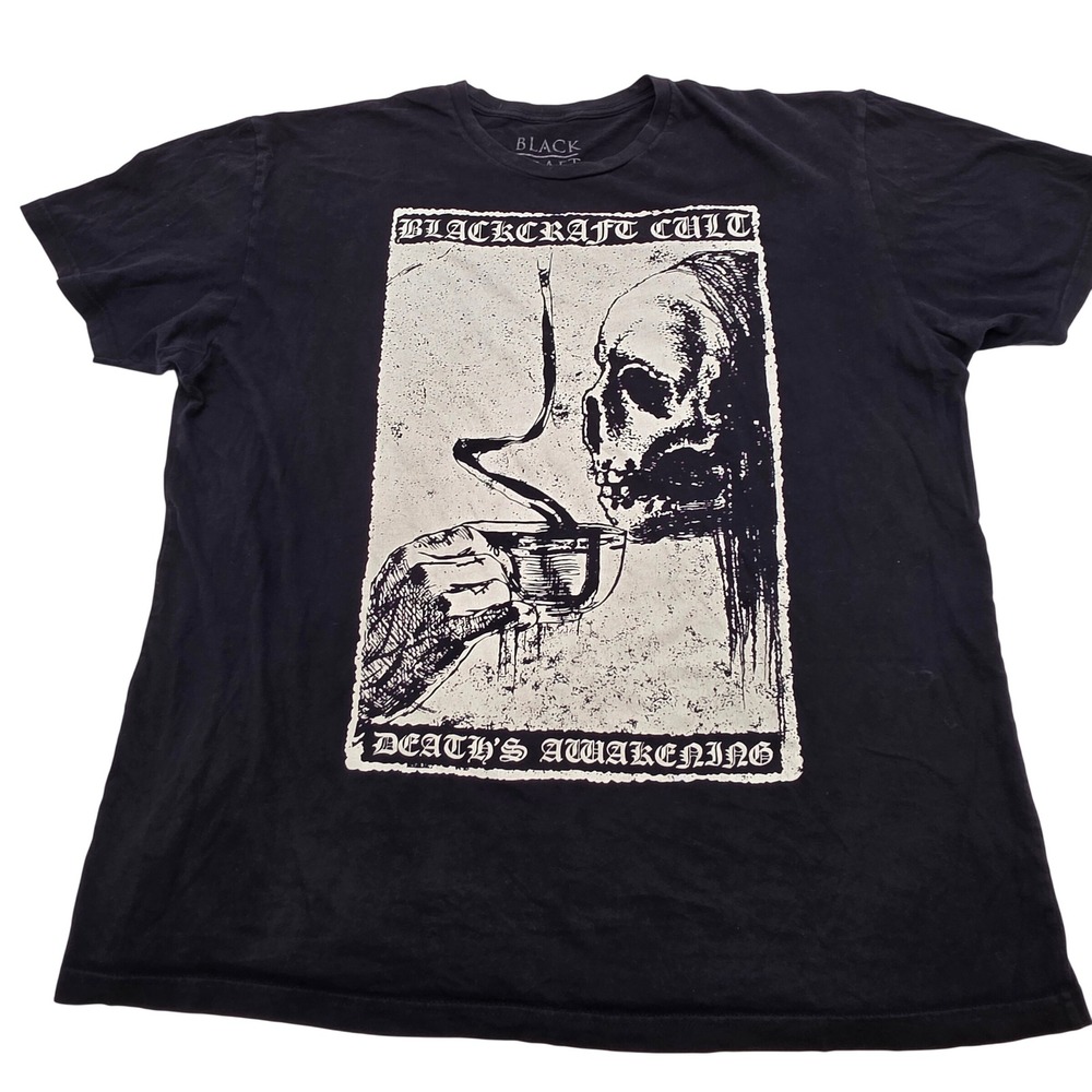 BlackCraft Cult T-Shirt Mens 2XL Black Death's Awakening Skull Graphic T Grunge